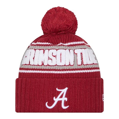 Alabama Crimson Tide Crimson Bold New Era Cuffed Knit Pom Beanie Hat