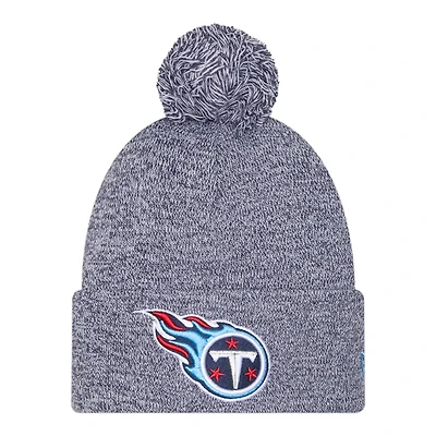 Tennessee Titans Navy Marl New Era Cuffed Knit Pom Beanie Hat