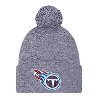 Tennessee Titans Navy Marl New Era Cuffed Knit Pom Beanie Hat