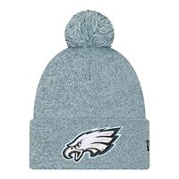 Philadelphia Eagles Green Marl New Era Cuffed Knit Pom Beanie Hat
