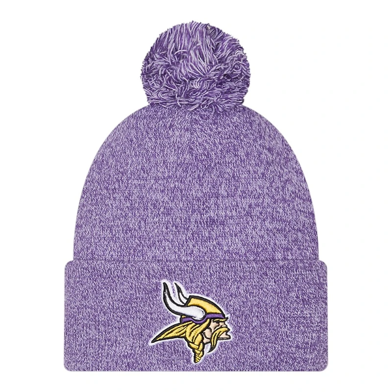 Minnesota Vikings Purple Marl New Era Cuffed Knit Pom Beanie Hat
