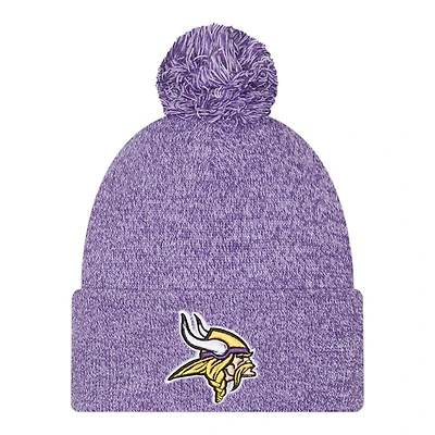 Minnesota Vikings Purple Marl New Era Cuffed Knit Pom Beanie Hat
