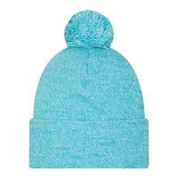 Miami Dolphins Teal Marl New Era Cuffed Knit Pom Beanie Hat