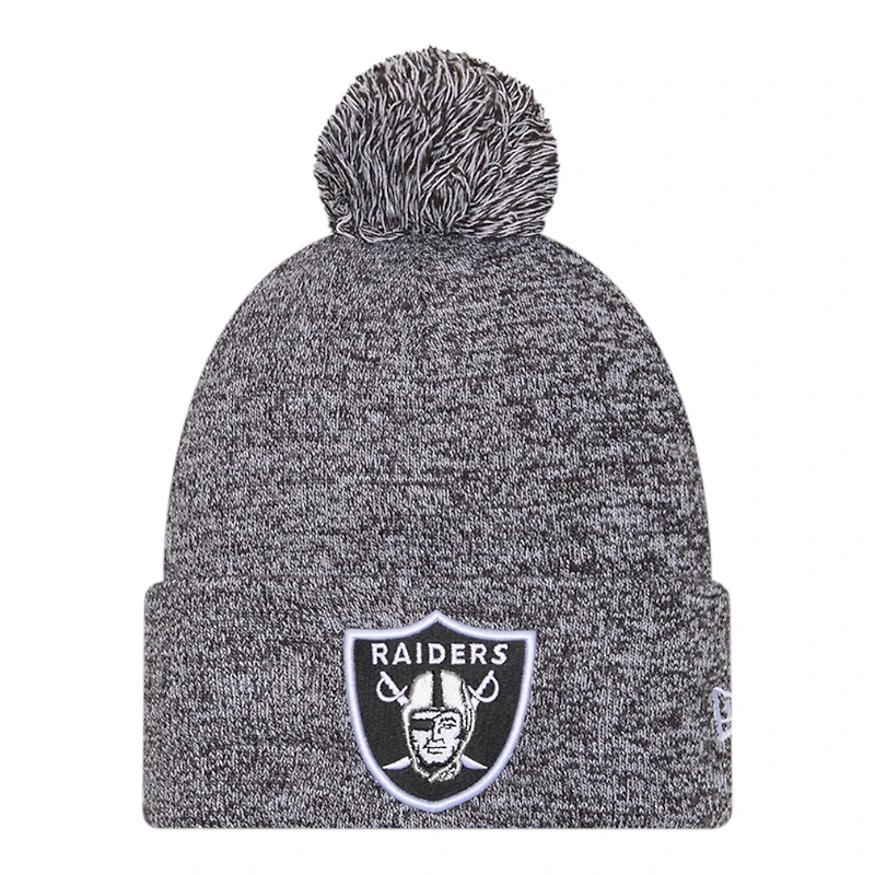 Las Vegas Raiders Black Marl New Era Cuffed Knit Pom Beanie Hat