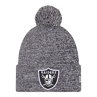 Las Vegas Raiders Black Marl New Era Cuffed Knit Pom Beanie Hat