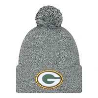 Green Bay Packers Green Marl New Era Cuffed Knit Pom Beanie Hat