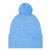 Detroit Lions Blue Marl New Era Cuffed Knit Pom Beanie Hat