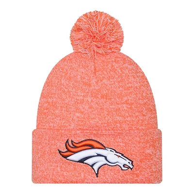 Denver Broncos Orange Marl New Era Cuffed Knit Pom Beanie Hat