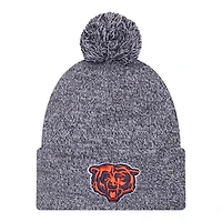 Chicago Bears Navy Marl New Era Cuffed Knit Pom Beanie Hat