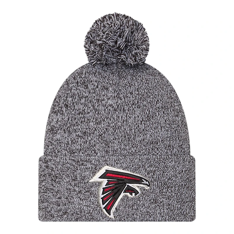 Atlanta Falcons Black Marl New Era Cuffed Knit Pom Beanie Hat