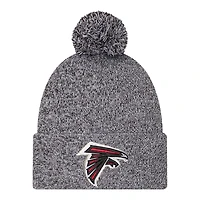 Atlanta Falcons Black Marl New Era Cuffed Knit Pom Beanie Hat