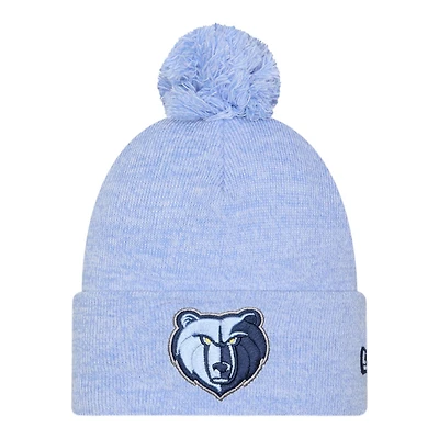 Memphis Grizzlies Blue Marl New Era Cuffed Knit Pom Beanie Hat