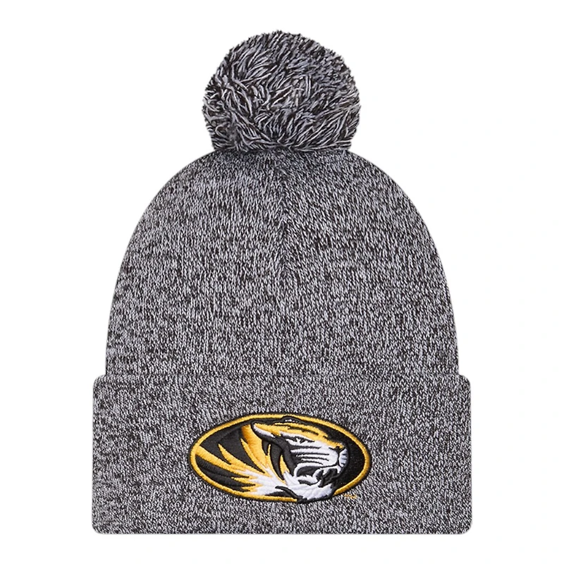 Missouri Tigers Black Marl New Era Cuffed Knit Pom Beanie Hat