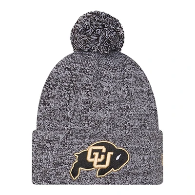 Colorado Buffaloes Black Marl New Era Cuffed Knit Pom Beanie Hat