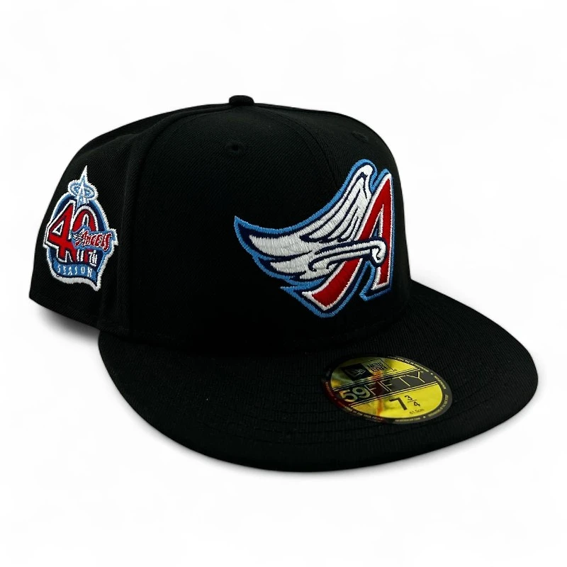 Anaheim Angels Black "Halos Collection" 40th Anniversary Patch Green UV New Era 59FIFTY Fitted Hat