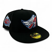 Anaheim Angels Black "Halos Collection" 40th Anniversary Patch Green UV New Era 59FIFTY Fitted Hat