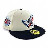 Anaheim Angels Chrome and Navy "Halos Collection" 40th Anniversary Patch Green UV New Era 59FIFTY Fitted Hat