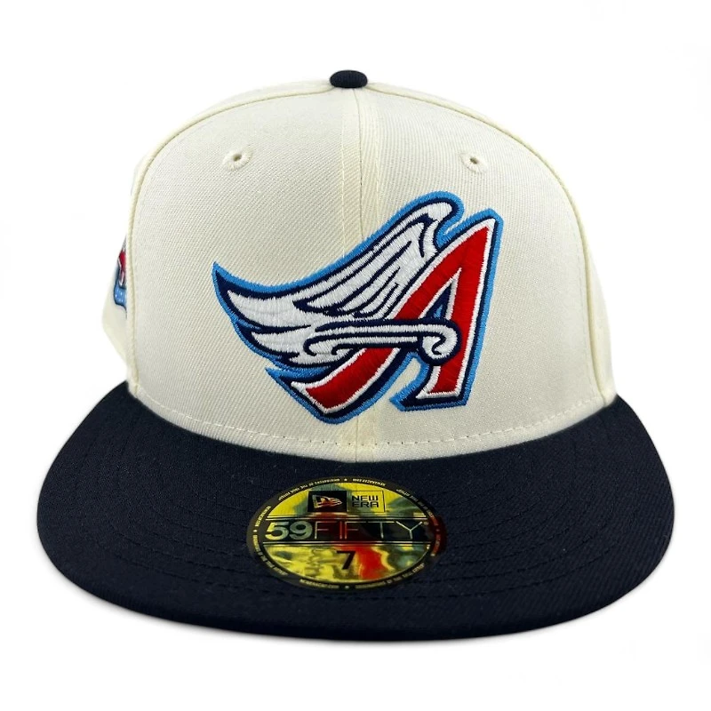 Anaheim Angels Chrome and Navy "Halos Collection" 40th Anniversary Patch Green UV New Era 59FIFTY Fitted Hat