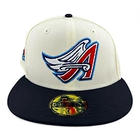 Anaheim Angels Chrome and Navy "Halos Collection" 40th Anniversary Patch Green UV New Era 59FIFTY Fitted Hat