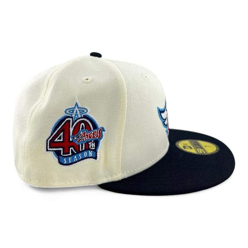Anaheim Angels Chrome and Navy "Halos Collection" 40th Anniversary Patch Green UV New Era 59FIFTY Fitted Hat