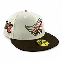 Anaheim Angels Chrome and Brown "Halos Collection" MLB Interleague Patch Green UV New Era 59FIFTY Fitted Hat