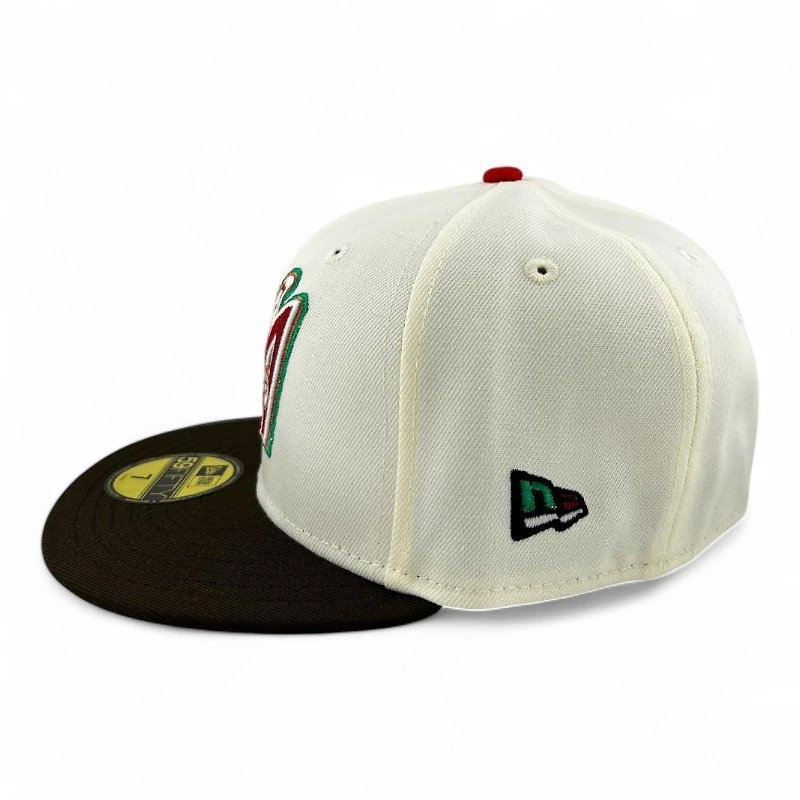 Anaheim Angels Chrome and Brown "Halos Collection" MLB Interleague Patch Green UV New Era 59FIFTY Fitted Hat