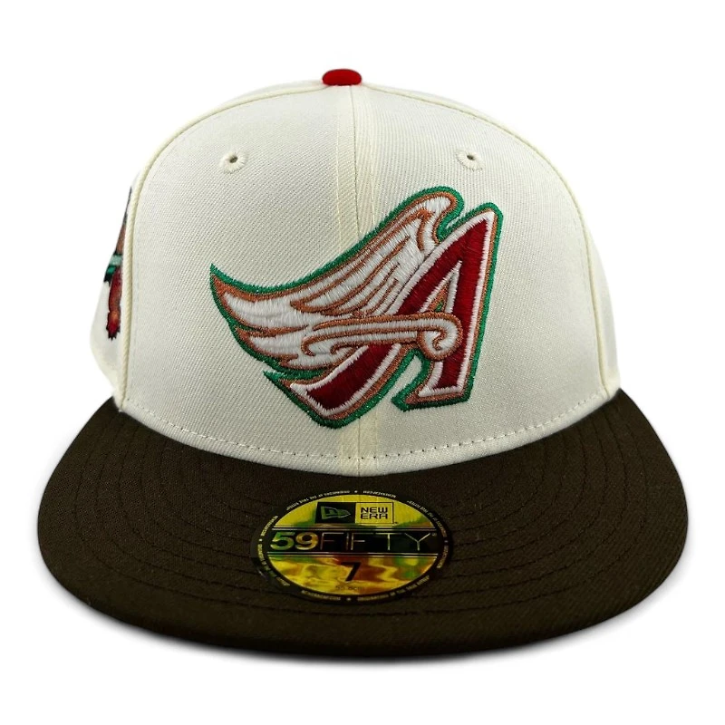 Anaheim Angels Chrome and Brown "Halos Collection" MLB Interleague Patch Green UV New Era 59FIFTY Fitted Hat