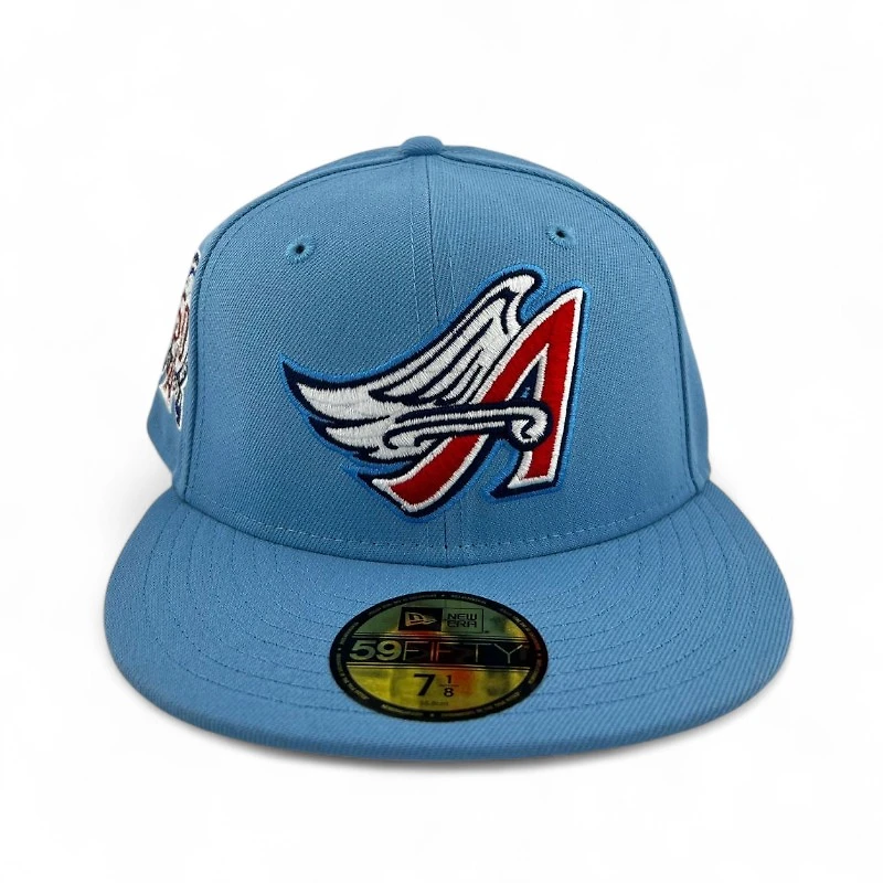 Anaheim Angels Sky Blue "Halos Collection" 50th Anniversary Patch Gray UV New Era 59FIFTY Fitted Hat