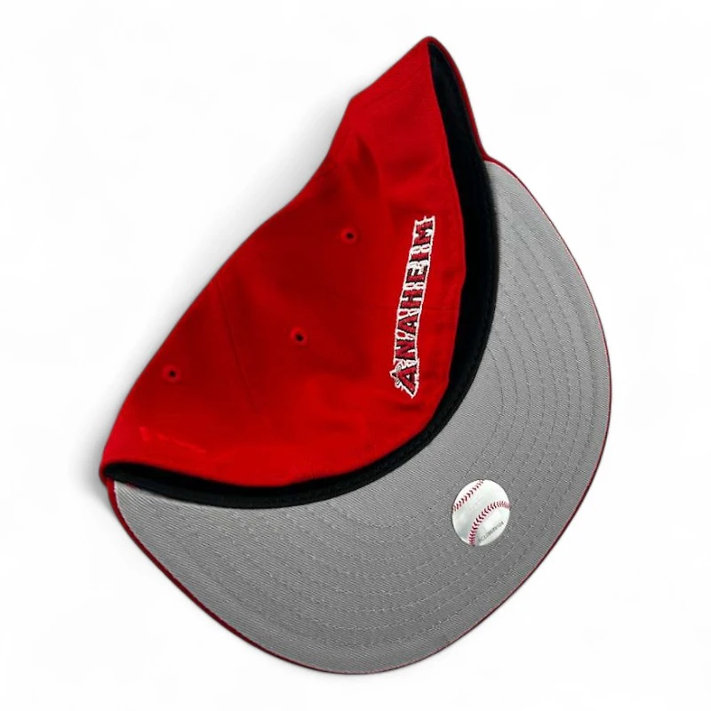Anaheim Angels Red Upside Down Logo "Halos Collection" Wings Patch Gray UV New Era 59FIFTY Fitted Hat