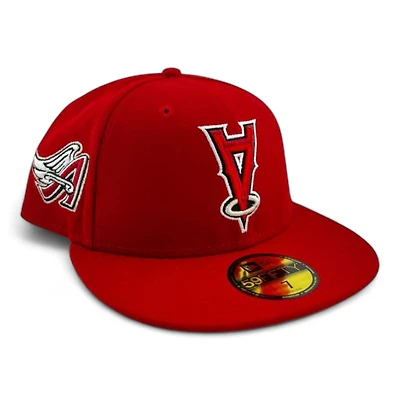 Anaheim Angels Red Upside Down Logo "Halos Collection" Wings Patch Gray UV New Era 59FIFTY Fitted Hat
