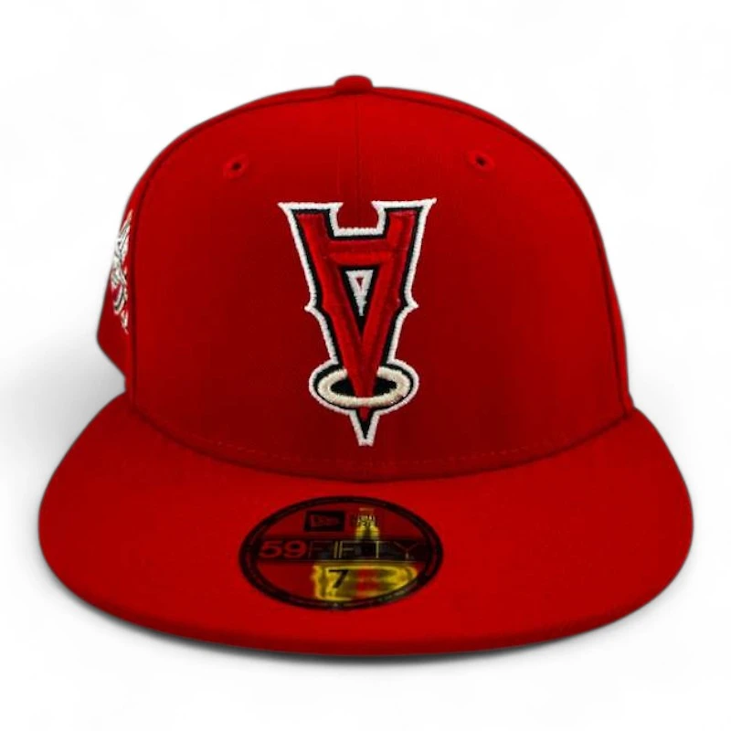 Anaheim Angels Red Upside Down Logo "Halos Collection" Wings Patch Gray UV New Era 59FIFTY Fitted Hat