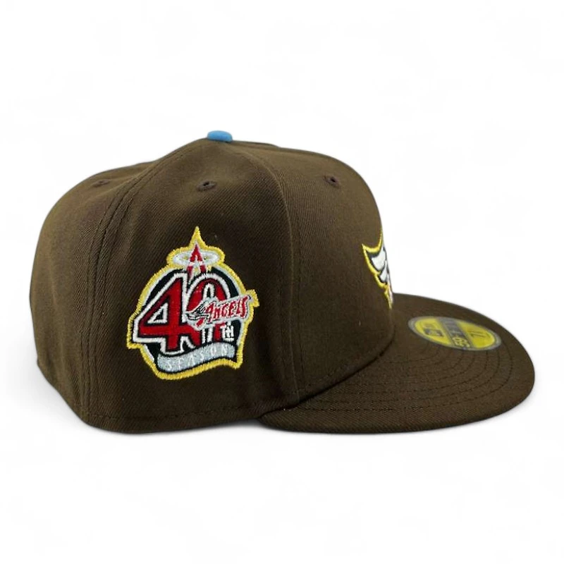 Anaheim Angels Walnut "Halos Collection" 40th Anniversary Patch Sky Blue UV New Era 59FIFTY Fitted Hat
