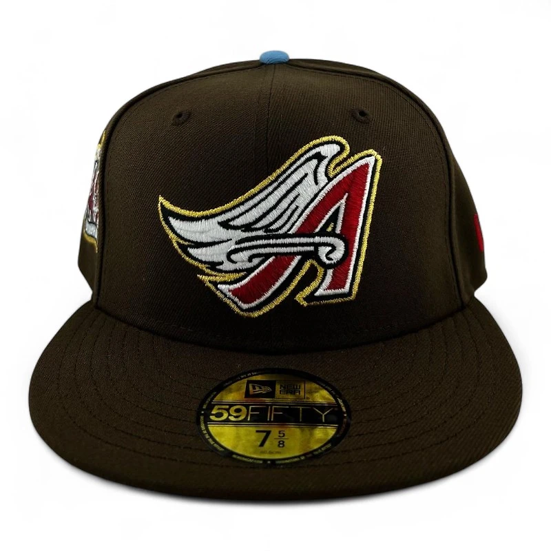 Anaheim Angels Walnut "Halos Collection" 40th Anniversary Patch Sky Blue UV New Era 59FIFTY Fitted Hat