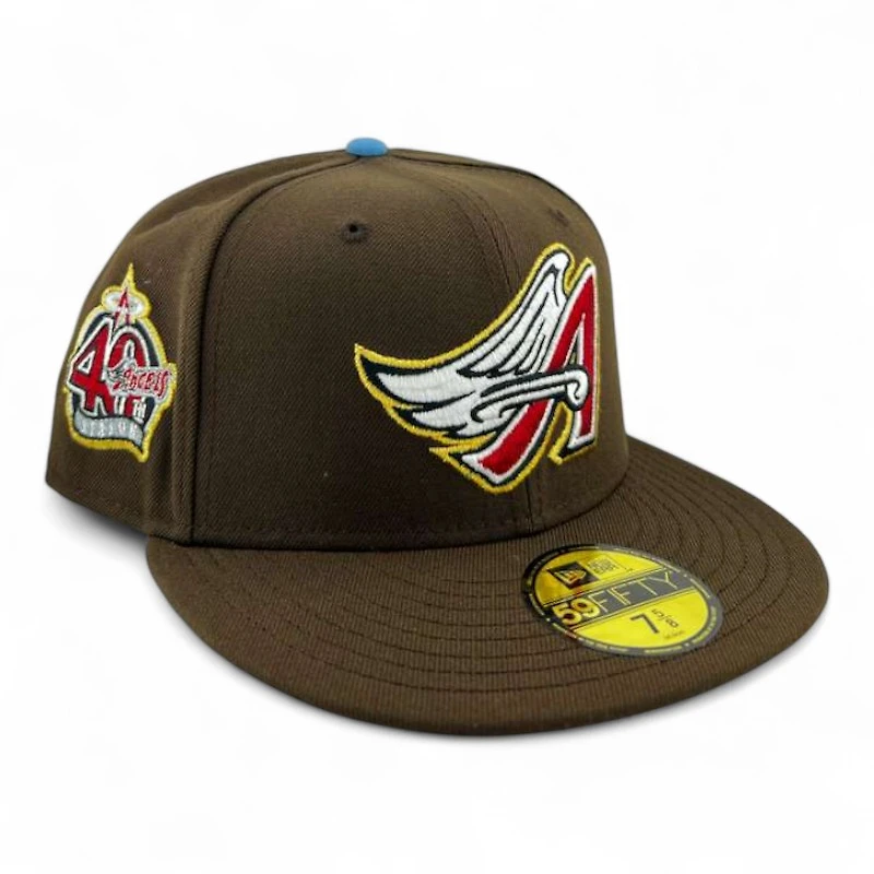 Anaheim Angels Walnut "Halos Collection" 40th Anniversary Patch Sky Blue UV New Era 59FIFTY Fitted Hat