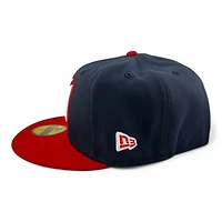 Anaheim Angels Navy and Red "Halos Collection" 4American Flag Patch Gray UV New Era 59FIFTY Fitted Hat
