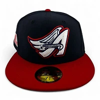 Anaheim Angels Navy and Red "Halos Collection" 4American Flag Patch Gray UV New Era 59FIFTY Fitted Hat