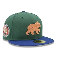 Chicago Cubs Green and Blue 1907 World Series Patch Gray UV New Era 59FIFTY Fitted Hat