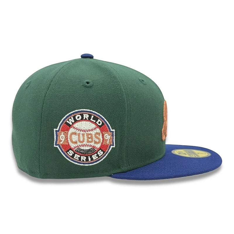 Chicago Cubs Green and Blue 1907 World Series Patch Gray UV New Era 59FIFTY Fitted Hat