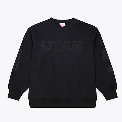 Utah Mammoth Black Phantom Unisex Mitchell & Ness Fleece Crewneck Sweatshirt