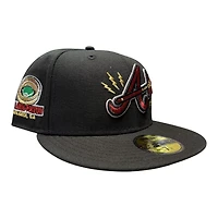 Atlanta Braves Black "Lightning Bolt" Fulton Patch Green UV New Era 59FIFTY Fitted Hat