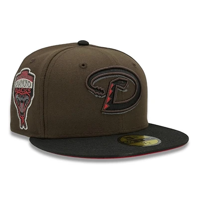 Arizona Diamondbacks Brown and Black 1998 Inaugural Patch Red UV New Era 59FIFTY Fitted Hat