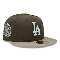 Los Angeles Dodgers Brown Two Tone 60th Anniversary Patch Light Blue UV New Era 59FIFTY Fitted Hat