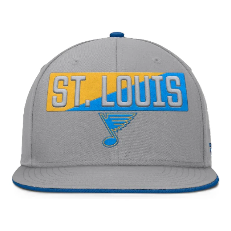 St. Louis Blues Grey Duo Block Fanatics Snapback Hat