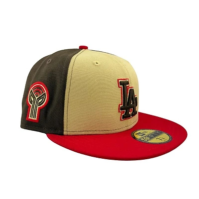 Los Angeles Dodgers Brown Tri Tone Bicentennial Patch Grey UV New Era 59FIFTY Fitted Hat