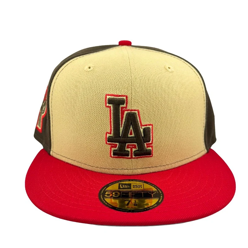 Los Angeles Dodgers Brown Tri Tone Bicentennial Patch Grey UV New Era 59FIFTY Fitted Hat
