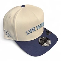 Tampa Bay Rays Chrome and Light Navy Upside Down TB Patch Blue UV New Era A-Frame Snapback Hat