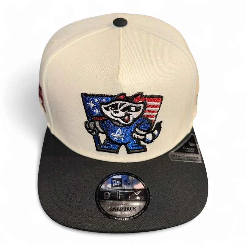 Rocket City Trash Pandas Chrome and Black with Gray UV New Era A-Frame Snapback Hat