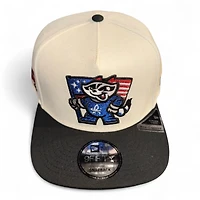 Rocket City Trash Pandas Chrome and Black with Gray UV New Era A-Frame Snapback Hat