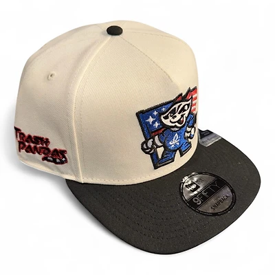 Rocket City Trash Pandas Chrome and Black with Gray UV New Era A-Frame Snapback Hat