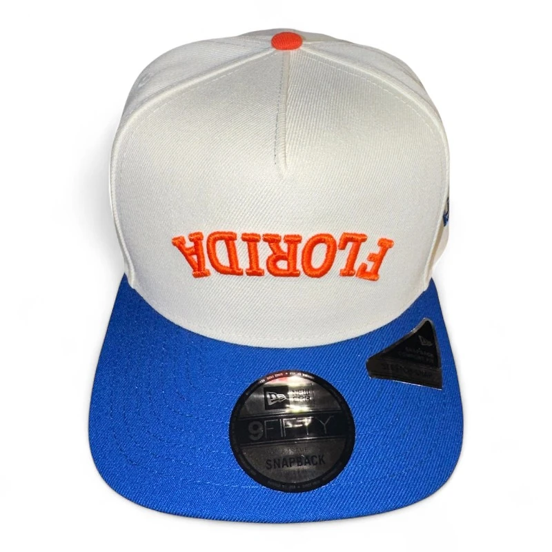 Florida Gators Chrome and Royal Upside Down Gray UV New Era A-Frame Snapback Hat